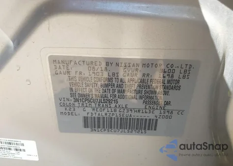 2018 Nissan Kicks S from USA, damaged, VIN 3N1CP5CU7JL529215